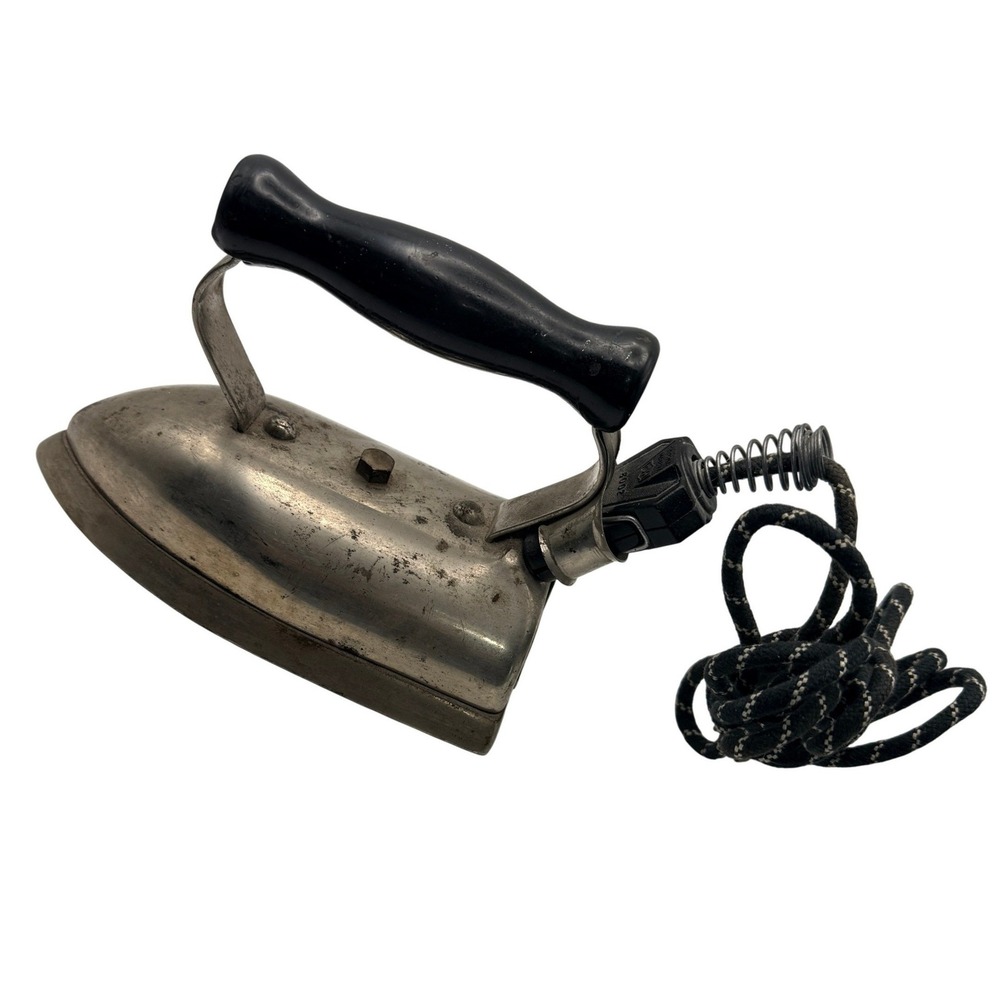 Westinghouse Vintage Type M Electric Iron Cloth Cord Metal 1918 Antique 6.5lb